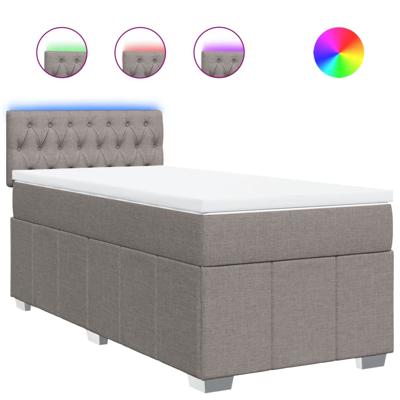 Boxspring met matras stof taupe 90x200 cm - thumbnail
