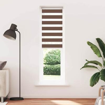 VidaXL Zebra rolgordijn 65x200 cm stofbreedte 60,9 cm polyester bruin