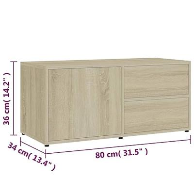 Tv-meubel 80x34x36 cm spaanplaat sonoma eikenkleurig
