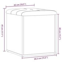 Opbergbankje 42x42x45 cm bewerkt hout artisanaal eikenkleur - thumbnail