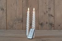 LED Dinerkaars Swirl Wax 2st Wit - thumbnail