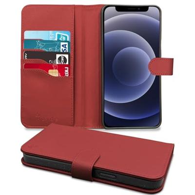 Høyde - Vegan lederen bookcase hoes - 100% Biologisch Afbreekbaar - iPhone 12 Mini - Rood Høyde - Vegan lederen bookcase hoes - 100% Biologisch Afbreekbaar - iPhone 12 Mini - Rood