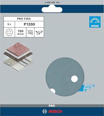 Bosch Accessories Best for Stone 2608605132 Excenterschuurpapier Met klittenband, Geperforeerd Korrelgrootte (num) 1200 (Ø x l) 150 mm x 150 mm 5 stuk(s) Bosch Accessories Best for Stone 2608605132 Excenterschuurpapier Met klittenband, Geperforeerd Korrelgrootte (num) 1200 (Ø x l) 150 mm x 150 mm 5 stuk(s)
