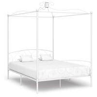 Hemelbedframe metaal wit 180x200 cm - thumbnail