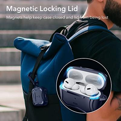 ESR Hoes voor AirPods Pro 2, MagSafe draadloos opladen, compatibel met AirPods Pro 2e generatie 2022/1e generatie 2019, magnetisch deksel, HaloLock Cyber Armor robuuste AirPod hoes