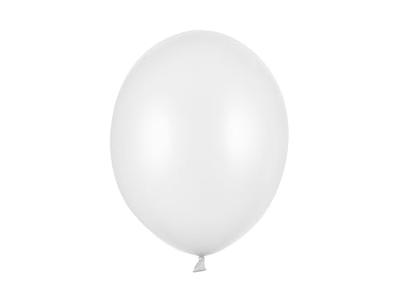 100 Metallic witte ballonnen 30cm