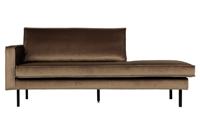 WOOOD Daybed 'Rodeo' Links, Velvet, kleur Taupe - thumbnail