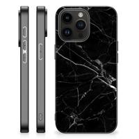 iPhone 15 Pro Max Marmeren Print Telefoonhoesje Marmer Zwart - Origineel Cadeau Vader - thumbnail
