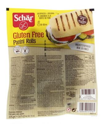 Schar Panini rolls 75 gram glutenvrij 3 Stuks Schar Panini rolls 75 gram glutenvrij 3 Stuks