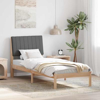 Bedframe met hoofdeinde Bruin 75 x 190 cm Stof Bedframe met hoofdeinde Bruin 75 x 190 cm Stof