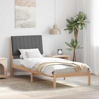 Bedframe met hoofdeinde Bruin 75 x 190 cm Stof - thumbnail