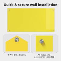 VidaXL Keuken spatscherm geel 100 x 50 cm gehard glas - thumbnail