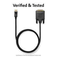 Kensington DisplayPort 1.1 naar DVI-D Kabel, 1,8 Meter M/M Passieve Eenrichtingsadapter, HDCP Compatibel, Full HD, 1080p, Kabel voor Monitoren en Projectors (K33023WW) - thumbnail