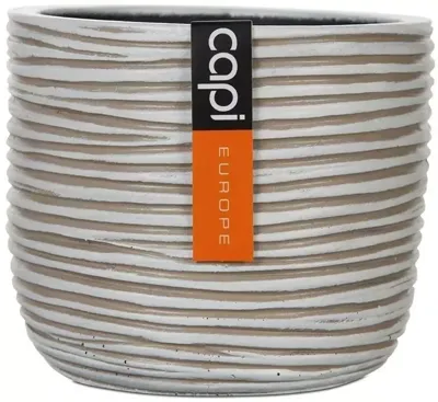 Capi nature rib indoor egg bloempot 10x8.5 cm ivoor
