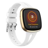 Fitbit Versa 3 & 4 / Sense 1 & 2 - Sportbandje druppel design - Small - Wit - thumbnail