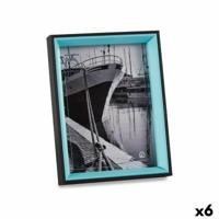 Fotolijsten Kristal Zwart Blauw Hout MDF (3 x 22 x 17 cm) (6 Stuks) - thumbnail