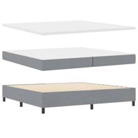 Boxspringbed met matras stof lichtgrijs 200x200 cm - thumbnail