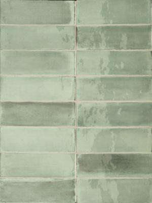 Wandtegel groen Sartoria Tbrick 16x5cm eucalyptus glans gerectificeerd