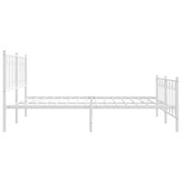 Bedframe met hoofd- en voeteneinde metaal wit 180x200 cm - thumbnail