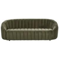 Beliani - MALUNG - Driezitsbank - Donkergroen - Fluweel - thumbnail