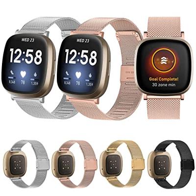 Fitbit Versa 3/4 & Sense 1/2 - Milanese bandje met klemsluiting - Zilver Fitbit Versa 3/4 & Sense 1/2 - Milanese bandje met klemsluiting - Zilver