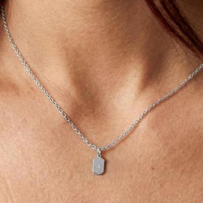 Initialen ketting - Rechthoek - Zilver - 1 st