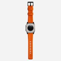 Nomad Rugged Strap Apple Watch (Ultra) 42mm / 44mm / 45mm / 49mm Orange Connector Black - thumbnail