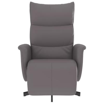 Fauteuil verstelbaar met voetensteun kunstleer grijs Fauteuil verstelbaar met voetensteun kunstleer grijs