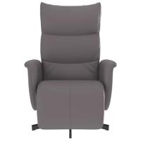 Fauteuil verstelbaar met voetensteun kunstleer grijs - thumbnail