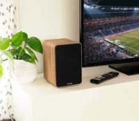 THOMSON WS602DUO - Set van 2 luidsprekers met houten kist - 100W - Bluetooth 5.0 - 2 RCA-uitgangen - Licht hout - thumbnail