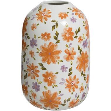 Vaas Aop Bloem - multikleur - keramiek - 25xØ16 cm