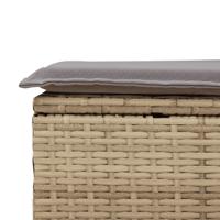 8-delige Loungeset met kussens poly rattan beige - thumbnail