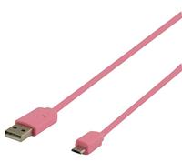 Micro USB kabel plat (roze 1m) voor o.a. smartphones - thumbnail
