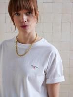 Effen zwangerschapsshirt van katoen wit - thumbnail