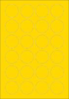 Gele A4 etiketten 40 mm rond 100 vel Sorex - thumbnail