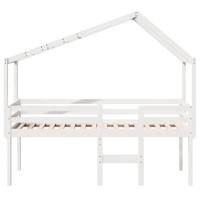 Hoogslaper met dak massief grenenhout wit 75x190 cm - thumbnail