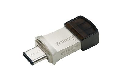 Transcend JetFlash 890 USB-stick smartphone/tablet Zilver 128 GB USB-A 3.2 Gen 2, USB-C
