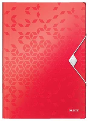 Leitz WOW elastomap met 3 kleppen, uit PP, ft A4, rood