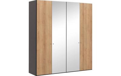 Goossens Kledingkast Easy Storage Ddk, Kledingkast 203 cm breed, 220 cm hoog, 2x draaideur en 2x spiegel draaideur midden Goossens Kledingkast Easy Storage Ddk, Kledingkast 203 cm breed, 220 cm hoog, 2x draaideur en 2x spiegel draaideur midden