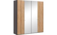 Goossens Kledingkast Easy Storage Ddk, Kledingkast 203 cm breed, 220 cm hoog, 2x draaideur en 2x spiegel draaideur midden - thumbnail