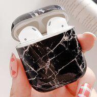 AirPods 1/2 hoesje Marble series - hard case - Marble zwart - Schokbestendig AirPods 1/2 hoesje Marble series - hard case - Marble zwart - Schokbestendig