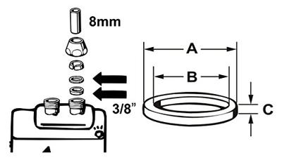 Cornat Dichting +Messing Ring 3/8X8 (2St) - TEC317380 Cornat Dichting +Messing Ring 3/8X8 (2St) - TEC317380
