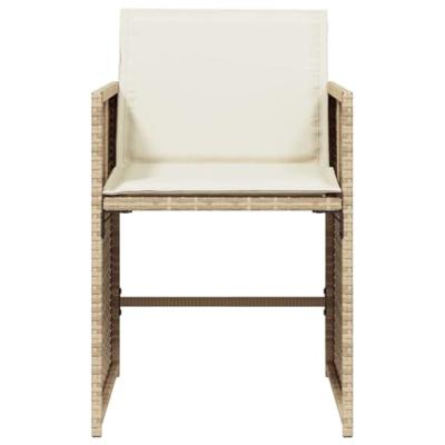 Tuinstoelen 4 st met kussens poly rattan beige - thumbnail