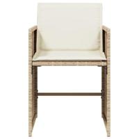 Tuinstoelen 4 st met kussens poly rattan beige - thumbnail