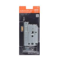 Nemef 1264 Toilet/badkamerdeurslot | DM50mm | WC63mm | krukgat 8mm | voorplaat zwart gelakt 20x174mm afgerond | messing dag- en nachtschoot | DR - thumbnail