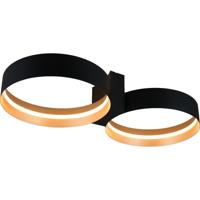 LED Plafondlamp - Musterring Loop - 1 Lichtpunt van 36 Watt - Dimbaar - Aanpasbare Lichtkleur - Geheugenfunctie - Nachtlamp - Mat Zwart - Metaal - thumbnail