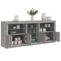 Dressoir met LED-verlichting 162x37x67 cm grijs sonoma - thumbnail