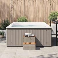 VidaXL Hottub-opstap 50x50x50,5 cm poly rattan&massief acaciahout - thumbnail