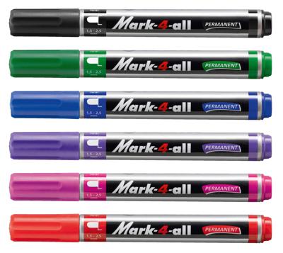 Viltstift stabilo mark-4-all 651/46 1.5-2.5mm zw | 10 stuks