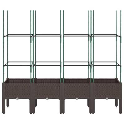 Plantenbak met latwerk 160x40x142,5 cm polypropeen bruin Plantenbak met latwerk 160x40x142,5 cm polypropeen bruin